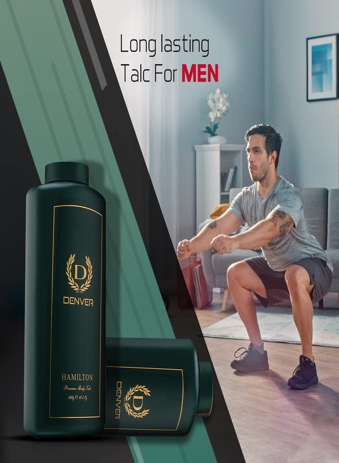 DENVER Hamilton Premium Body Talc - 300GM Each (Pack of 3) | Scented Talcum Powder for Men - Image 2