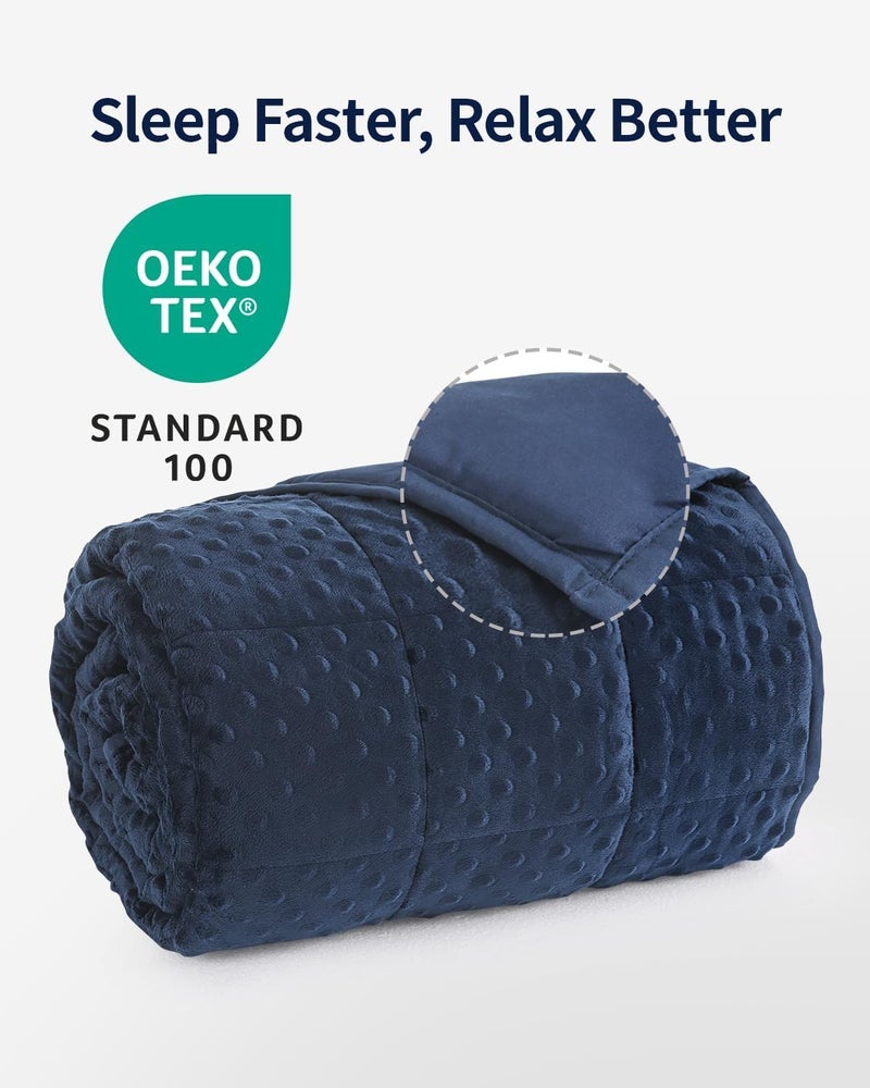 Mr. Sandman بطانية مرزم النوم الموزونة للبالغين، بنقاط مينكي وخرز زجاجي، ناعمة ومريحة للنوم، قابلة للغسيل في الغسالة، مقاس 48 × 72 بوصة، بلون عاجي - Image 2