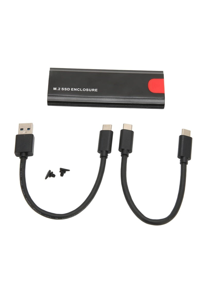 Aluminum M.2 NVME SSD Enclosure Adapter, USB3.1 Gen 2 to NVME PCIE M External Case, 10Gbps PCIe NVME M Key M.2 SSD Adapter to M.2 SATA (Black) - Image 2
