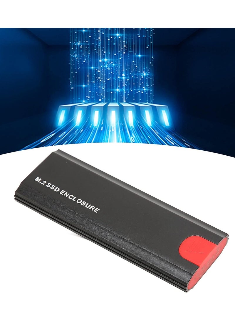 Aluminum M.2 NVME SSD Enclosure Adapter, USB3.1 Gen 2 to NVME PCIE M External Case, 10Gbps PCIe NVME M Key M.2 SSD Adapter to M.2 SATA (Black) - Image 4