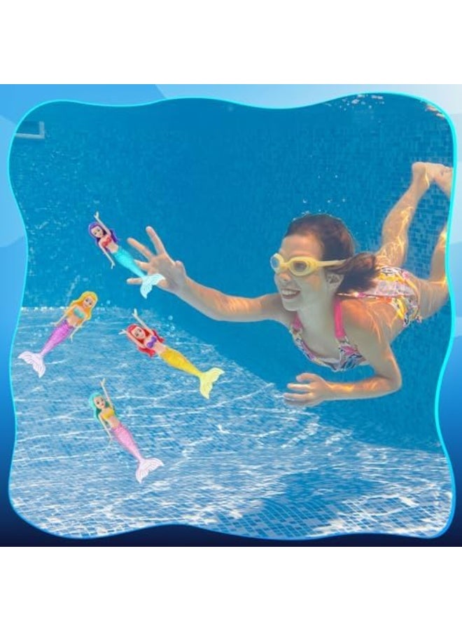 KOWVOWZ Pool Diving Toys, 4 Pieces Mermaid Dive Toys,Dive Mermaid Underwater Pool Training Toys, for Improve Swimming and Diving Skills - Image 5