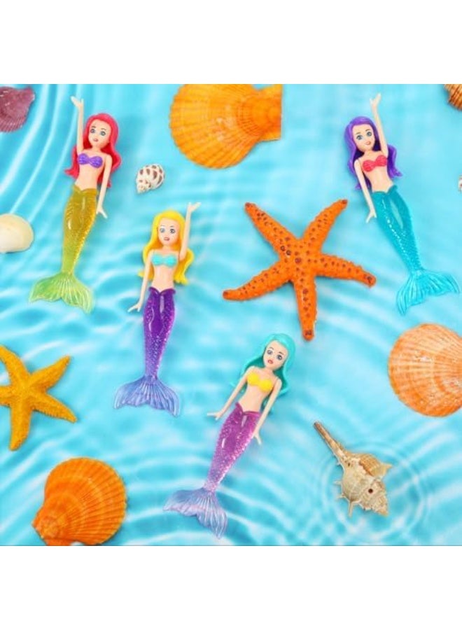 KOWVOWZ Pool Diving Toys, 4 Pieces Mermaid Dive Toys,Dive Mermaid Underwater Pool Training Toys, for Improve Swimming and Diving Skills - Image 4