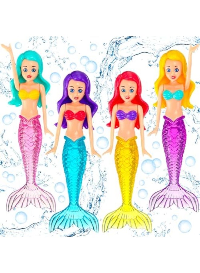 KOWVOWZ Pool Diving Toys, 4 Pieces Mermaid Dive Toys,Dive Mermaid Underwater Pool Training Toys, for Improve Swimming and Diving Skills - Image 1