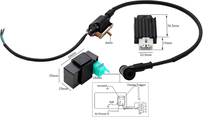 YD-PS001 Ignition Coil CDI Box Regulator Rectifier Set - Image 3