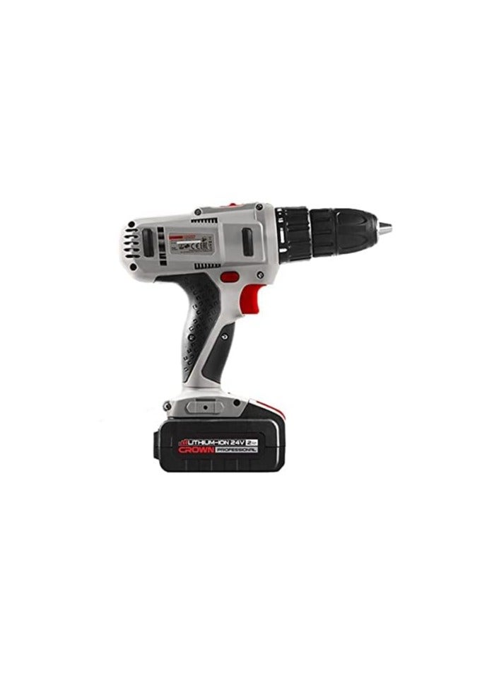 Crown -CT21074L  Drill With 2 Lithium Batteries 24V 13mm 50Newton 2Amp - Image 3