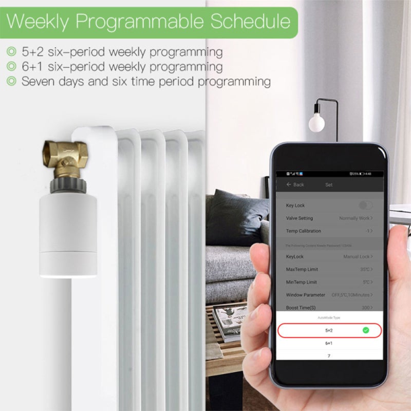 Tuya ZigBee 3.0 TRV Thermostatic Valve Radiator Valve Intelligent Temperature Control Valve Portable Radiator Valve Programmable Temperature Controller Household Thermostat Valve Temperature - Image 5