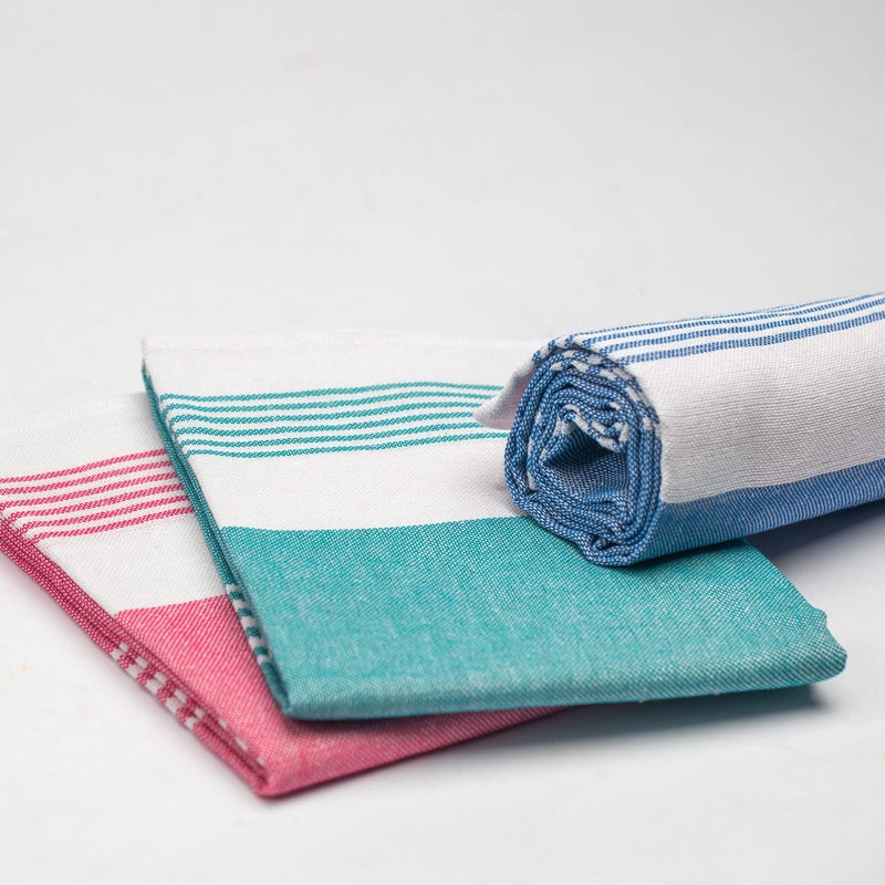 YATTA 100% Cotton Bath Towels - Pack of 3 (150 x 75 cm) | Lightweight, Quick-Dry, Multicolor | High Absorbency Travel Towels for Men & Women | Perfect Everyday Towel - Image 1