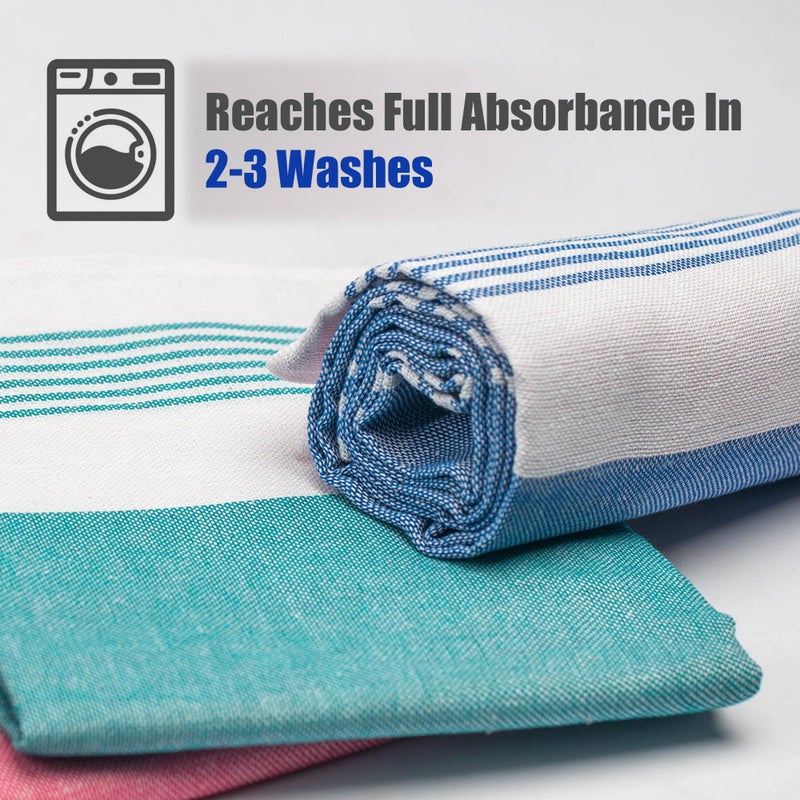 YATTA 100% Cotton Bath Towels - Pack of 3 (150 x 75 cm) | Lightweight, Quick-Dry, Multicolor | High Absorbency Travel Towels for Men & Women | Perfect Everyday Towel - Image 2