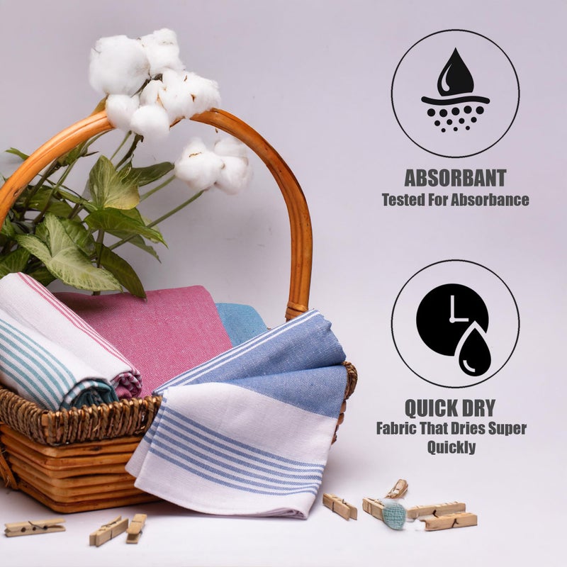 YATTA 100% Cotton Bath Towels - Pack of 3 (150 x 75 cm) | Lightweight, Quick-Dry, Multicolor | High Absorbency Travel Towels for Men & Women | Perfect Everyday Towel - Image 4