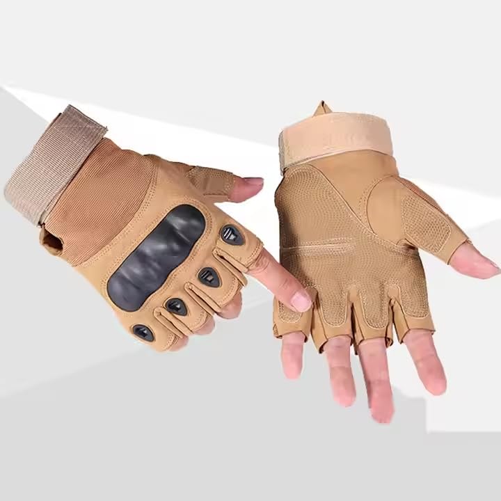 ketmart Nylon Tactical Half Finger Gloves for Sports, Hard Knuckle,Hiking,Cyclling,Travelling,Camping,Outdoor,Boxing, Motorcycle Riding, Arm Shooting Gym Glove (Color-Khakhi) - Image 4
