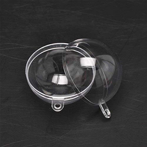Wenosda 24PCS Clear Plastic Acrylic Fillable Ball Ornament Set, Transparent DIY Craft Ball for Christmas Tree Ornaments, Wedding and Birthday Party Decorations(60mm/2.36 Inches 24pcs) - Image 3
