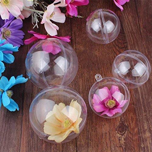 Wenosda 24PCS Clear Plastic Acrylic Fillable Ball Ornament Set, Transparent DIY Craft Ball for Christmas Tree Ornaments, Wedding and Birthday Party Decorations(60mm/2.36 Inches 24pcs) - Image 4
