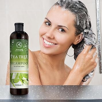 Aromatika شامبو شجرة الشاي مع مستخلصات عنب الثعلب الهندي وإكليل الجبل لتنظيف عميق مضاد للقشرة والدهون يعزز نمو الشعر وحجمه وترطيبه 480 مل - Image 3