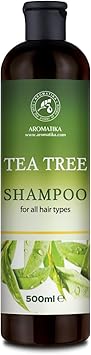 Aromatika شامبو شجرة الشاي مع مستخلصات عنب الثعلب الهندي وإكليل الجبل لتنظيف عميق مضاد للقشرة والدهون يعزز نمو الشعر وحجمه وترطيبه 480 مل - Image 1