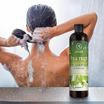 Aromatika شامبو شجرة الشاي مع مستخلصات عنب الثعلب الهندي وإكليل الجبل لتنظيف عميق مضاد للقشرة والدهون يعزز نمو الشعر وحجمه وترطيبه 480 مل - Image 4