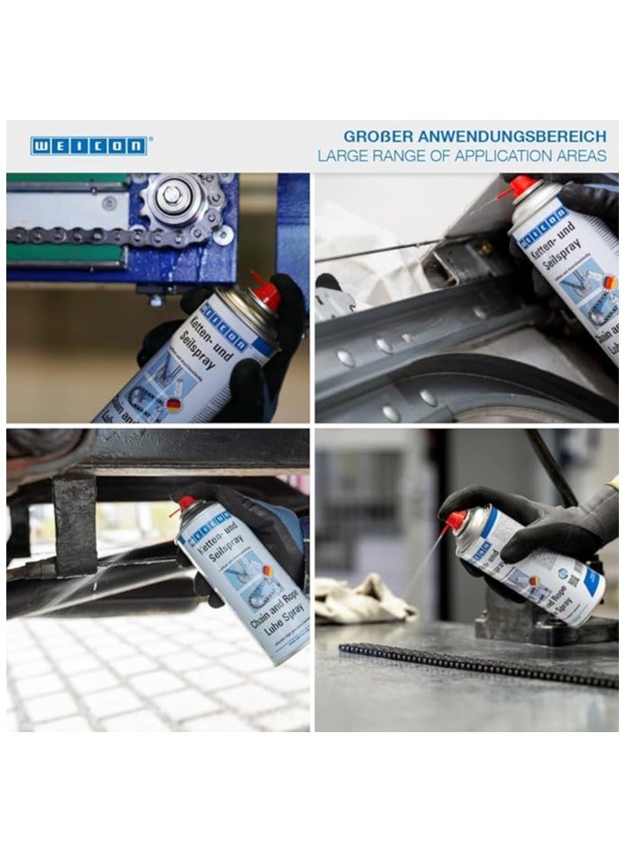 وايكون WEICON رذاذ زيت التشحيم للسلاسل والحبال | 400 مل | زيت تشحيم لاصق مقاوم للضغط، عديم اللون - Image 2