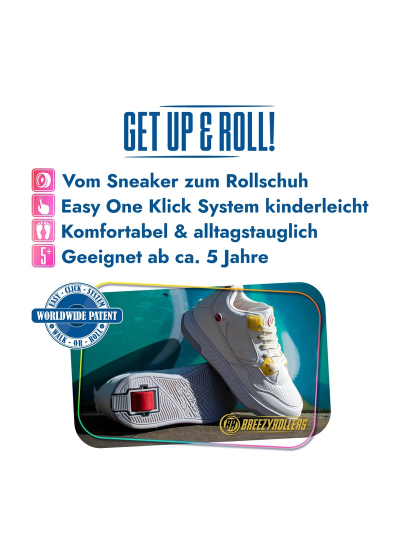 BREEZYROLLERS BREEZY ROLLERS shoes with wheels for children, Roller skates sneakers kids, From children's street shoes to roller skates in a few seconds, Patented click system, Trainers with wheels for girls & boys