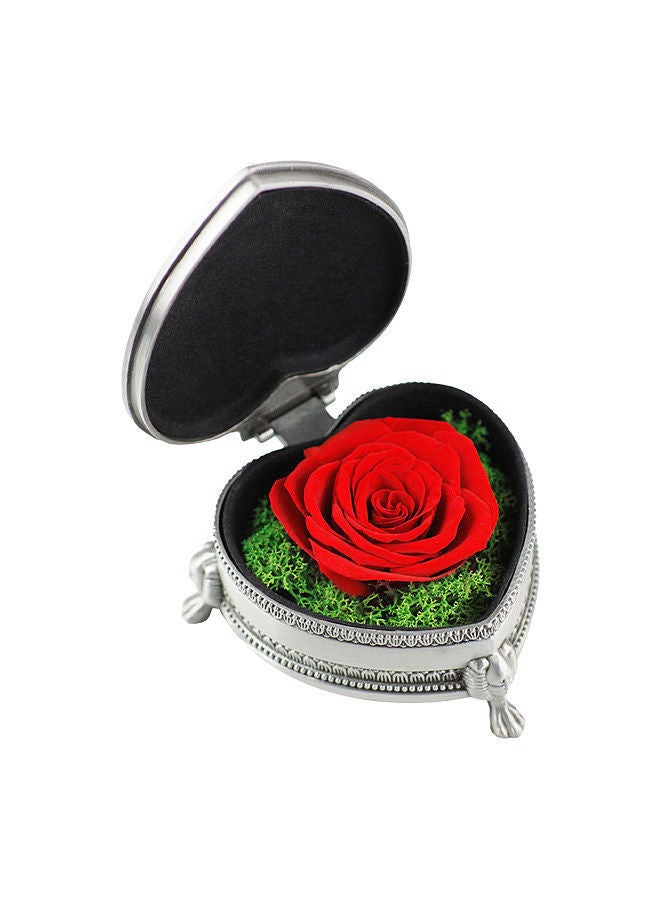 Preserved Real Rose Flower in Gift Heart-Shaped Box Eternal Present for Women Mother's Day Valentine Romantic Wedding Home Party Festivals Anniversary Christmas Eve - Image 1
