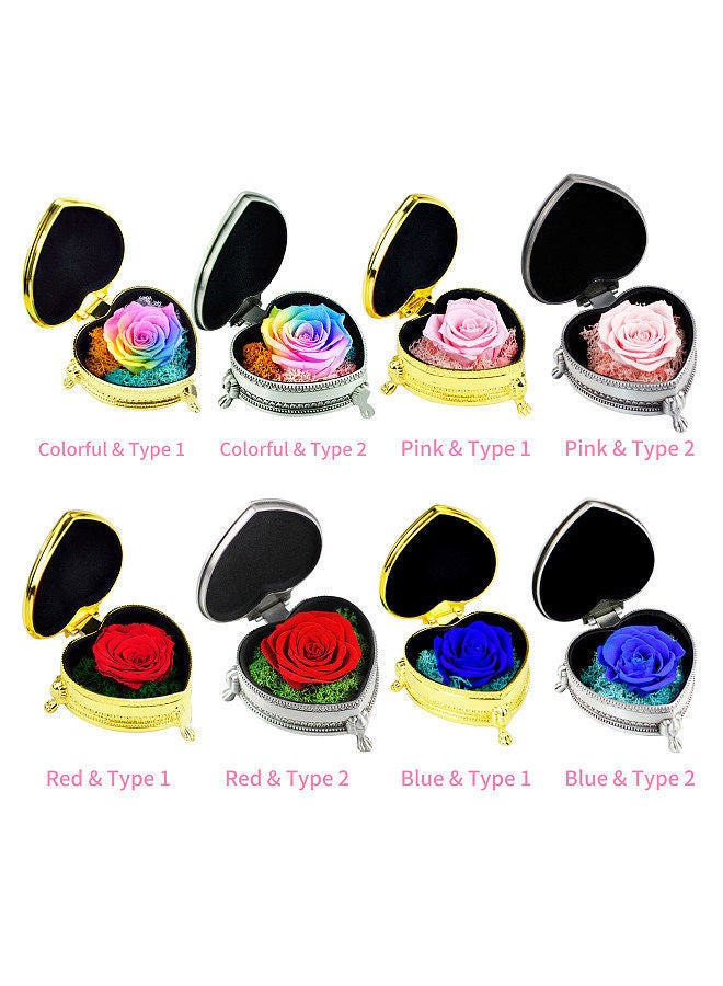 Preserved Real Rose Flower in Gift Heart-Shaped Box Eternal Present for Women Mother's Day Valentine Romantic Wedding Home Party Festivals Anniversary Christmas Eve - Image 3
