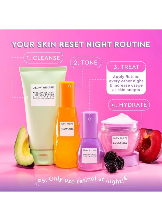 GLOW RECIPE سيروم الليل اللطيف من التوت الأسود مع الريتينول - سيروم كوري مضاد للشيخوخة للبشرة الحساسة + ثلاثي الريتينويد والجلسرين لترتيب الشوائب، وتنعيم الملمس، والخطوط والتجاعيد، 30 مل - Image 4