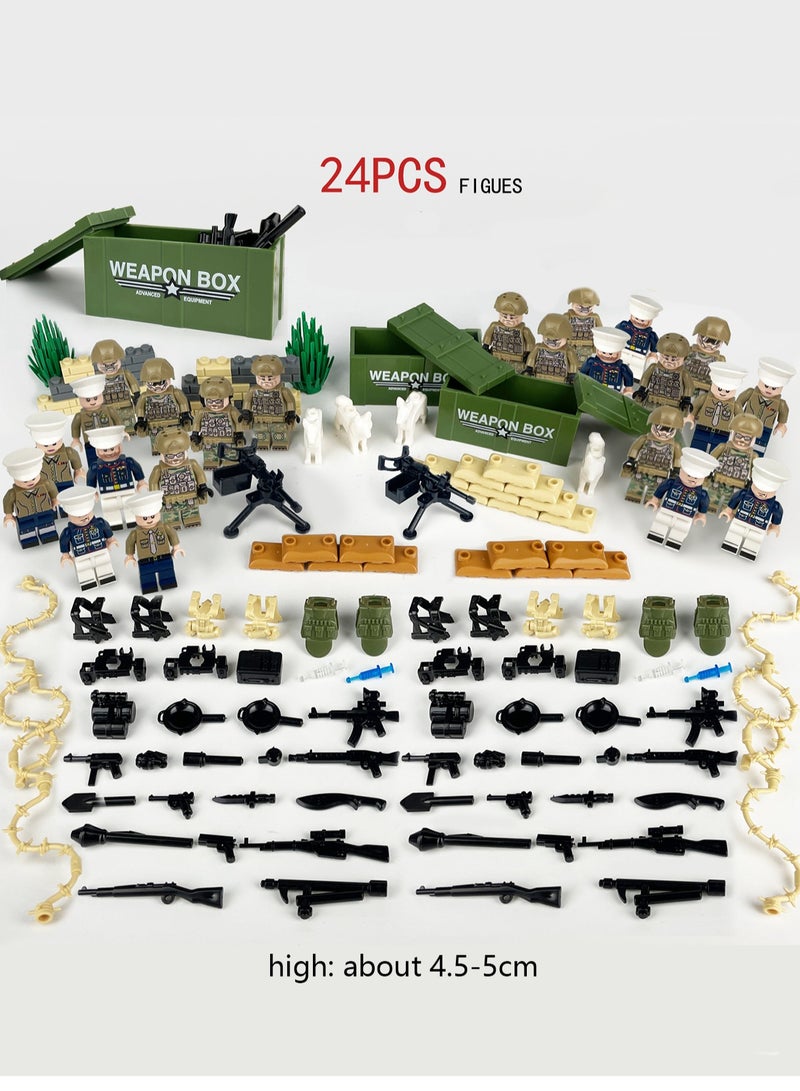 Warrior Building Block Equipment Box Military Scene With Toys (24 Characters) - Image 2