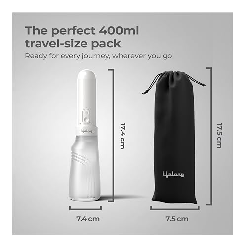Lifelong Portable 400 ml Bidet Jet Spray for Toilet | 800 mAh Rechargeable Battery | 3 Pressure Modes for Travel | Type-C Charging | IPX6 Waterproof,180° Nozzle | Compact & Hygienic Spray (LLEJS09) - Image 5