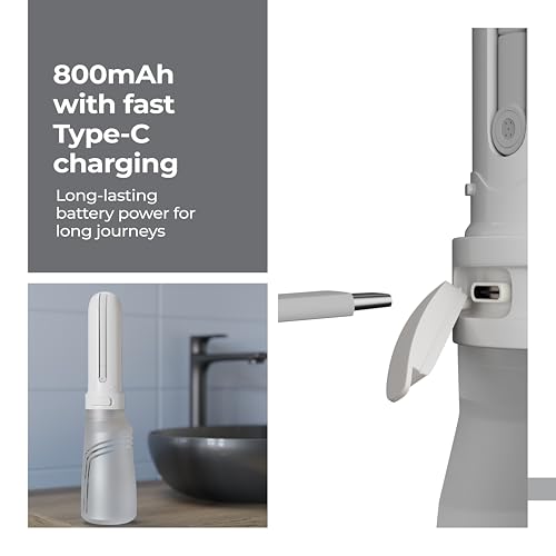 Lifelong Portable 400 ml Bidet Jet Spray for Toilet | 800 mAh Rechargeable Battery | 3 Pressure Modes for Travel | Type-C Charging | IPX6 Waterproof,180° Nozzle | Compact & Hygienic Spray (LLEJS09) - Image 3