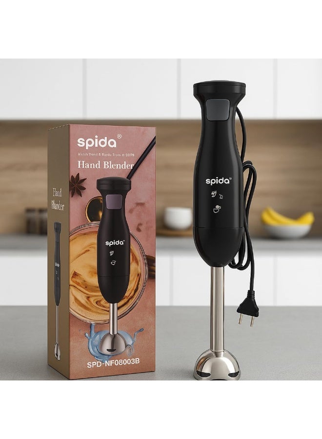 Spida SPD-NF08003B 450W Hand Blender – Stainless Steel Body, Compact Design – Perfect for smoothies, sauces, and baby food. - Image 4