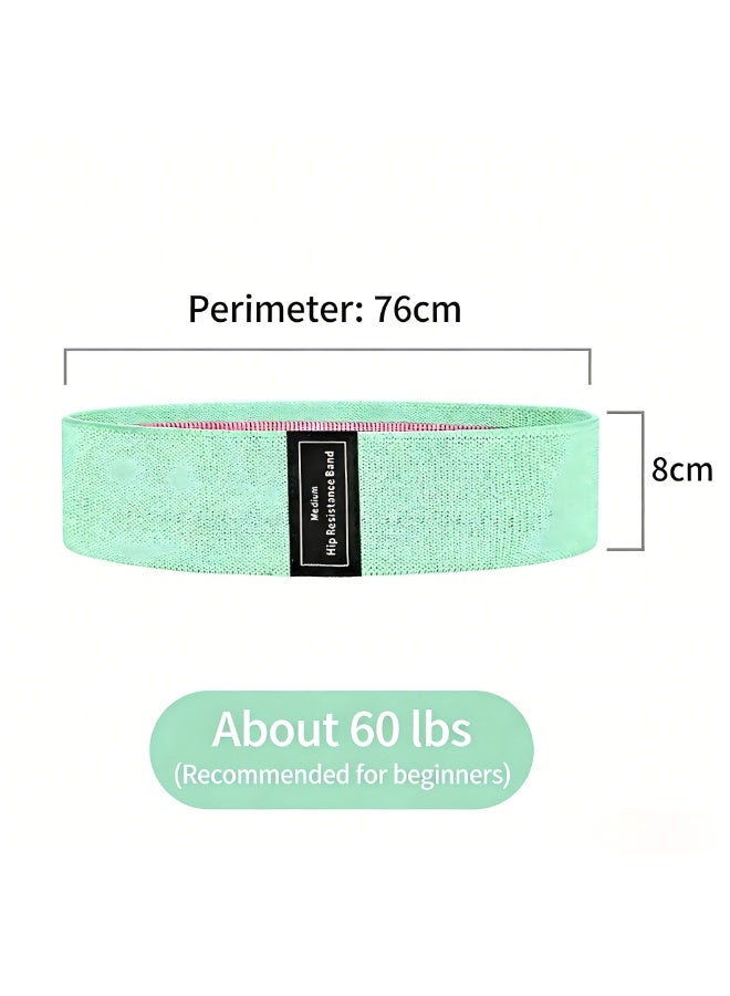 EFUMKE This three-piece set of non-slip elastic exercise bands features resistance bands in three different resistance levels and knitted fabrics in multiple colors. Suitable for squats, stretching, and glute and gluteal muscle strengthening exercises, it is suitable for both men and women. The band measures 76x8 cm and comes with a storage bag. - Image 4