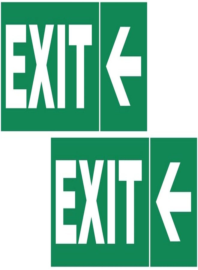 VAAIMAI Exit Left Sign Board UV Protected 3mm Self Adhesive PVC Foam Board 12X4 Inch Green, Pack of 2 - Image 1