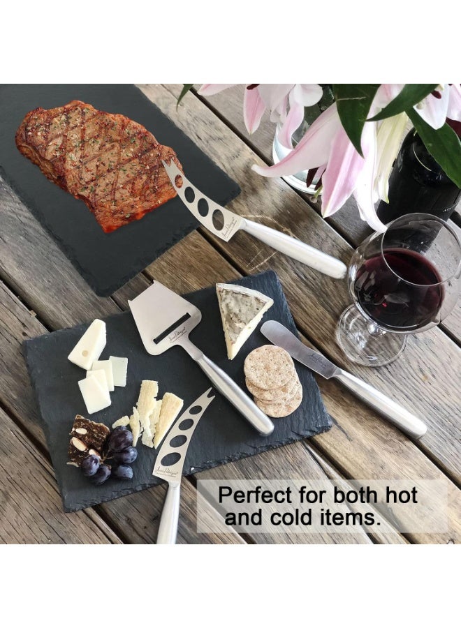 طبق صواني للخدمة من الصخر الرملي، طبق عرض للحلويات والمنتجات العطارة، لوحة تشفاف من الصخر لرزق الأطعمة الجيدة، طبق جبنة للأطعمة العالية الجودة للمشروبات، الوجبات الخفيفة، الكنافة، السوشي، الكيك، الوجبات التحلية، الفواكه، اللحم - 30×20 سم - مستطيل أسود - Image 4