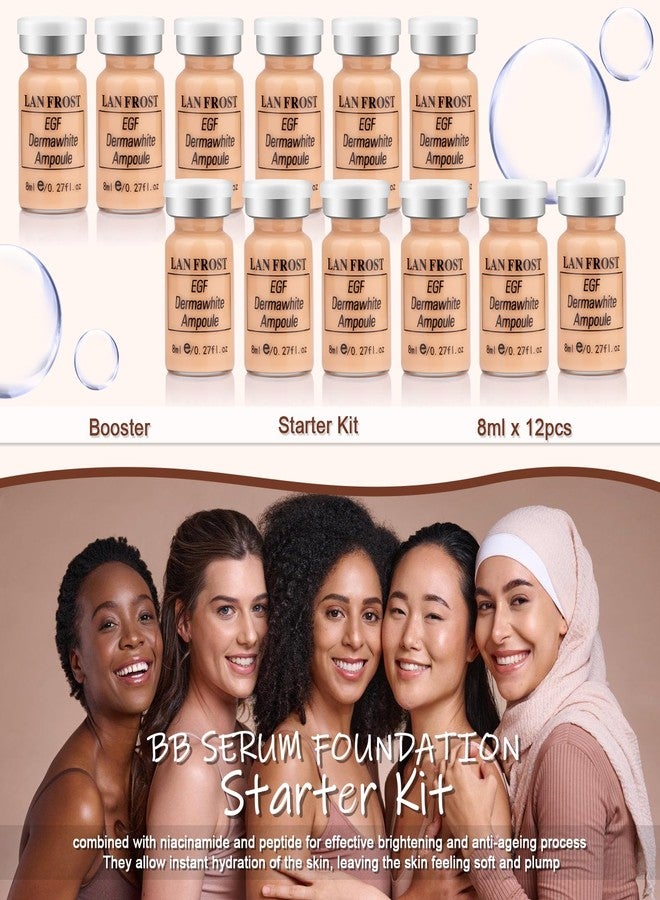 Veerlogix Facial Glow Foundation Serum Starter Kit Combined With Niacinamide and Peptides to Even Skin Tone Anti-Aging Pigment Set, Medium Color Changing Foundation 12 Vials - Image 2
