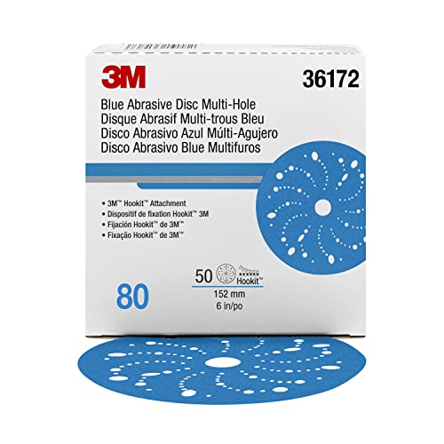 3m 3M-36172 Hookit Blue Abrasive Disc Multi-hole, 6, 80 Grade - Image 1