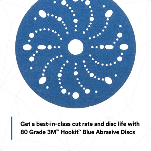 3m 3M-36172 Hookit Blue Abrasive Disc Multi-hole, 6, 80 Grade - Image 3