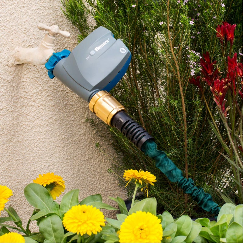 HUNTER مؤقت خرطوم بلوتوث هانتر BTT، مؤقت مياه ذكي لصنبور خارجي، ري متحكم فيه عبر التطبيق للحديقة والعشب، توقيت صنبور منطقة واحدة، قابل للبرمجة، يعمل بالبطارية - Image 5