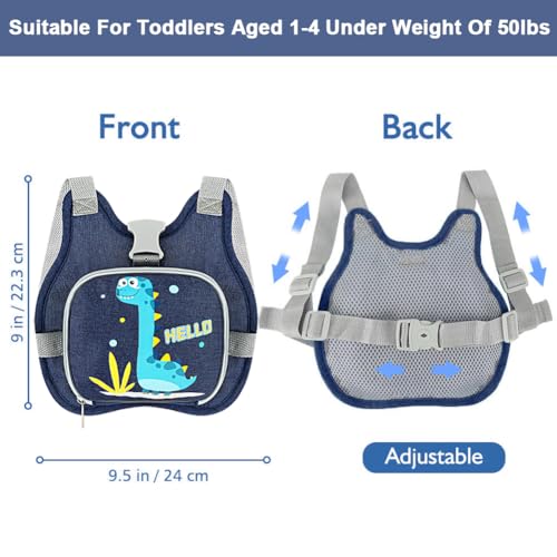 Accmor Toddler Harness Leash Reflective Anti Lost Wrist Link Cute Dinosaur Kids Harness with Leash Collapsible Child Harness Baby Leash Walking Wristband Protector Belt for Boys Girls Outdoor - Image 3