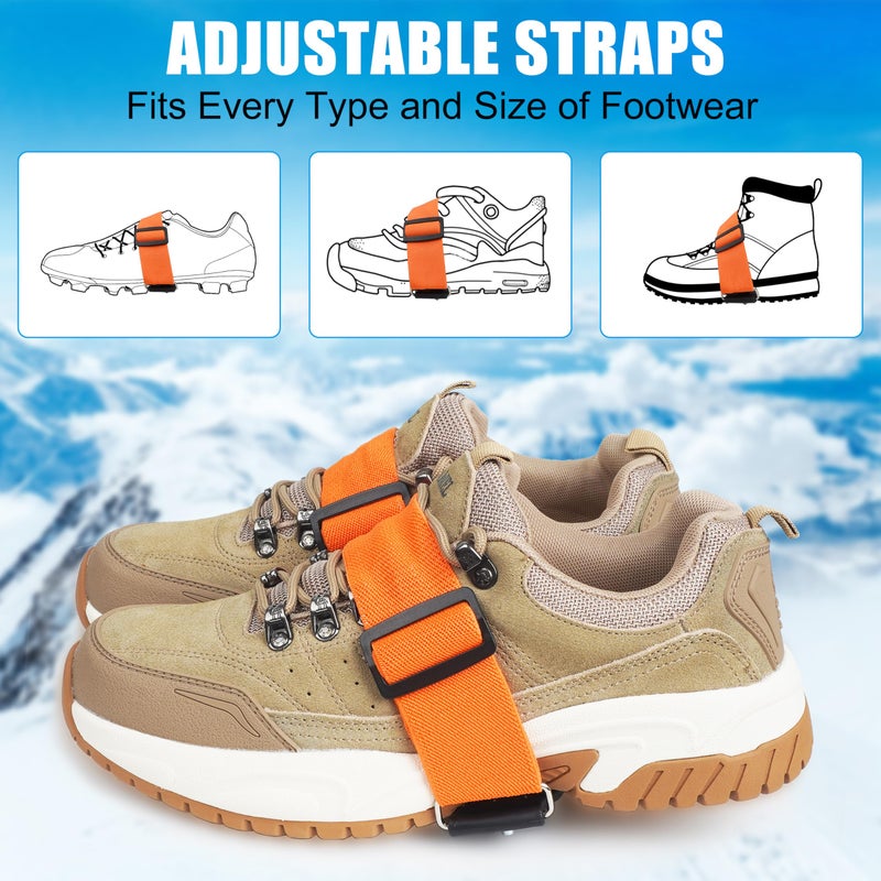 SILANON Ice Cleats Mid-Sole Snow Traction Cleats Crampons for Shoes and Boots Easily Rotate Non Slip Ice Grippers Shoes Boots Cleat for Winter Walking on Snow Ice Men Women - Image 5