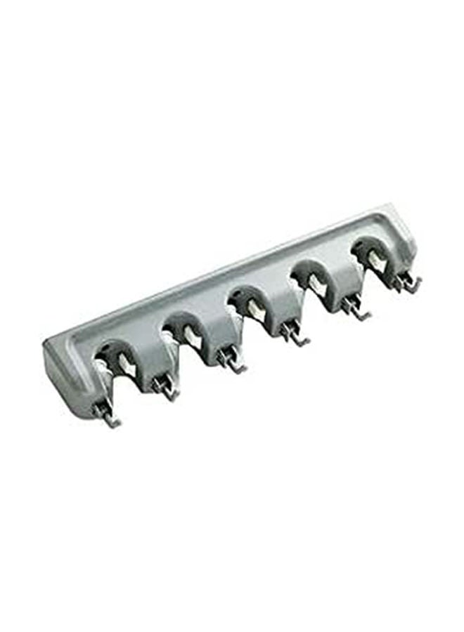 Plastic 6 Hooks Broom Organizer Grey 