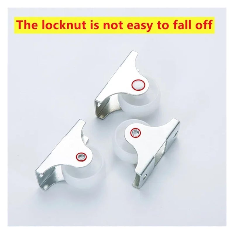 White Plastic Fixed Casters 1 Inch Small One Way Furniture Wheels 10 Pack - Image 5