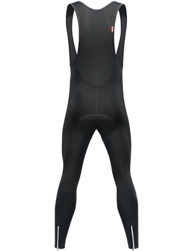 qualidyne Men's Thermal Cycling Bib Tights, 3D Padded, Fleece-Lined Winter Bike Leggings for Cold-Weather Riding - Image 2