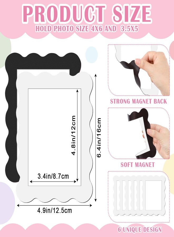 كينغدير مجموعة كينجدر المكونة من 12 قطعة من إطارات الصور المغناطيسية المزخرفة للثلاجة، مقاس 4 × 6 بوصات، لون أبيض، قابلة لإعادة الاستخدام، مغناطيسات إطارات الصور، حوامل صور مزخرفة للثلاجة، المنزل، المدرسة، المكتب، المطبخ، وخزانة الملابس - Image 2