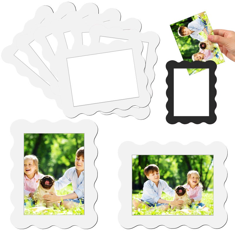 كينغدير مجموعة كينجدر المكونة من 12 قطعة من إطارات الصور المغناطيسية المزخرفة للثلاجة، مقاس 4 × 6 بوصات، لون أبيض، قابلة لإعادة الاستخدام، مغناطيسات إطارات الصور، حوامل صور مزخرفة للثلاجة، المنزل، المدرسة، المكتب، المطبخ، وخزانة الملابس - Image 1