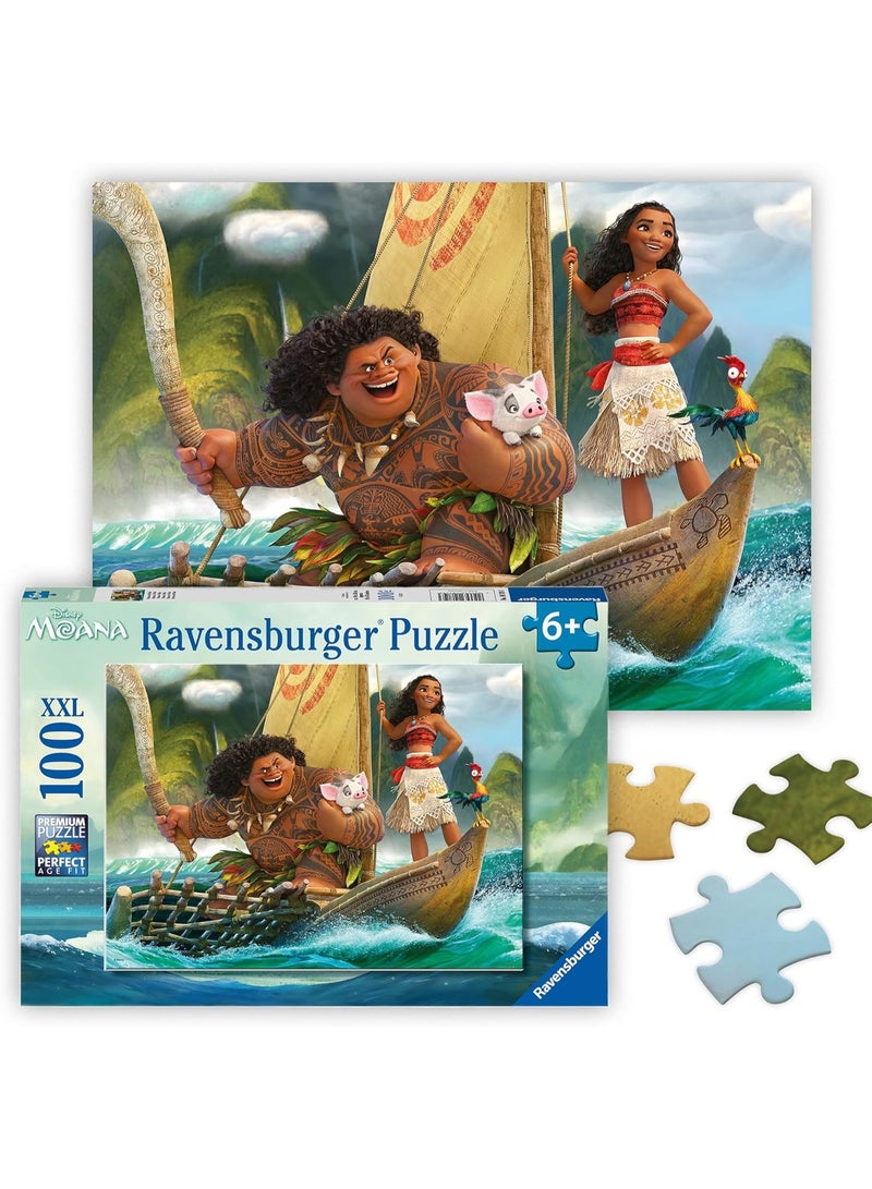 Ravensburger بازل رافنسبورجر ديزني موانا محيط واحد قلب واحد 100 قطعة - بازل أطفال عالي الجودة، تركيب دقيق بتقنية سوفت كليك، فن موانا الزاهي، نشاط تعليمي ممتع للأطفال من عمر 6 سنوات فما فوق | 10719-3 - Image 1