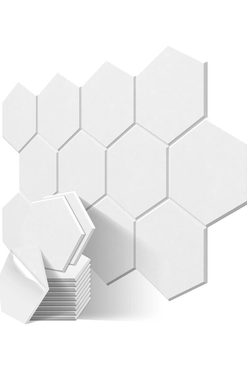 12 لوحة صوتية سداسية ساغون، اختبار صوتي ذاتي لاصق رغوي، 30 × 26 × 1 سم لوحات حائط صوتي عالية الكثافة للاستوديو، وزارة الداخلية - Image 1