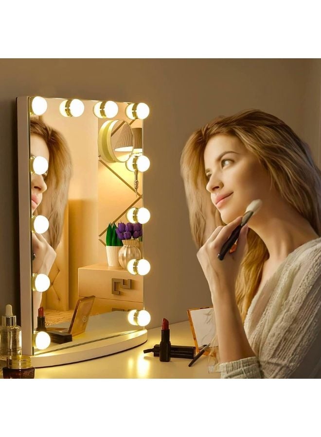 10 مصابيح LED قابلة لتعديل الضوء، 3 ألوان إضاءة ومنفذ USB، المرآة غير متضمنة - Image 2