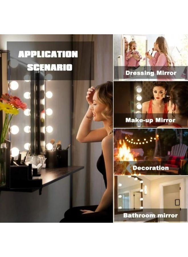 10 مصابيح LED قابلة لتعديل الضوء، 3 ألوان إضاءة ومنفذ USB، المرآة غير متضمنة - Image 5