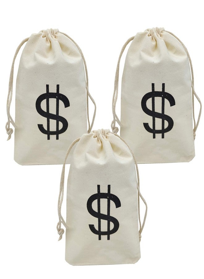 Sanrich 20 Pack Money Bags Drawstring Pouches Goody Bag 5 x 7 inches Canvas Dollar Favor Bags For Themed Birthday Party - Image 4