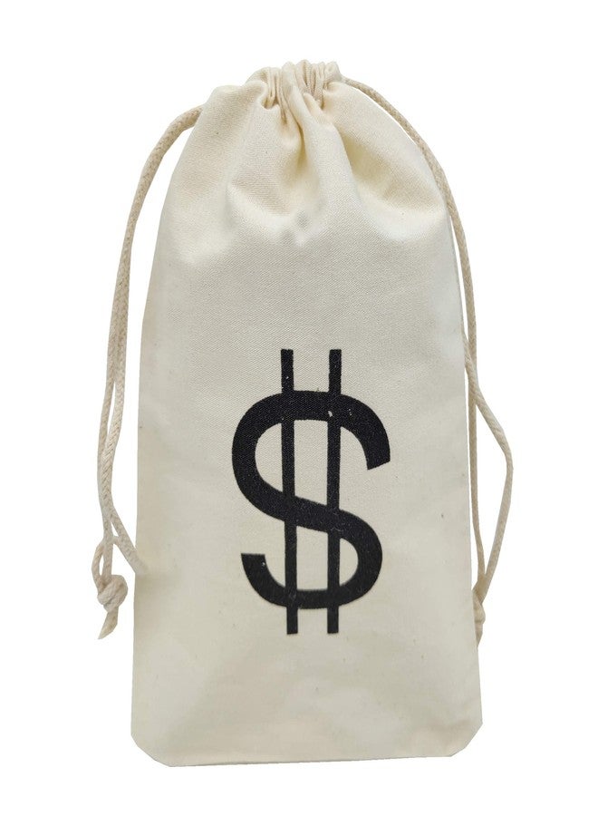 Sanrich 20 Pack Money Bags Drawstring Pouches Goody Bag 5 x 7 inches Canvas Dollar Favor Bags For Themed Birthday Party - Image 1