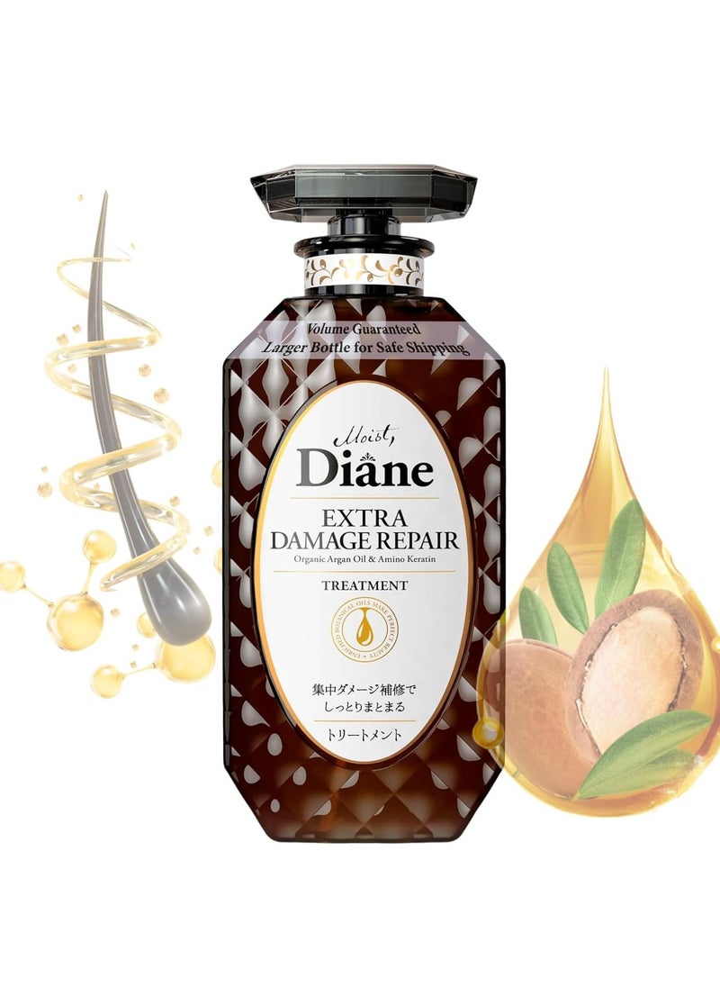 Moist Diane Moist Diane Natural Hair Conditioner with Pump for Men & Women, Organic Keratin Hydrating & Moisturizing Hair Treatment for Damaged & Dry Hair from Japan, Extra Damage Repair 15.2 fl oz/450 ml  - Image 1
