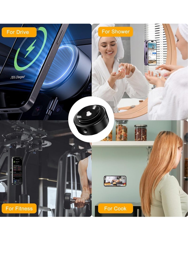 JAJEEK 15W Upgraded Magnetic Wireless Charger – Fast Charging for iPhone 12/13/14/15/16 Series, Ideal for Car, Mirror, Gym | Sleek & Compact Design, Black - Image 3